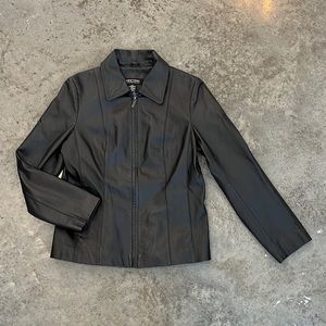 ✨ New York & Company Genuine Leather Blazer Jacket